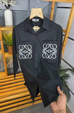 Loe Pocket Logo Shirt Black S116-BK