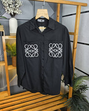 Loe Pocket Logo Shirt Black S116-BK