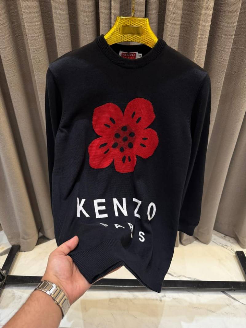 KENZO IMPORTED TRENDING FLOWER BLACK SWEATER