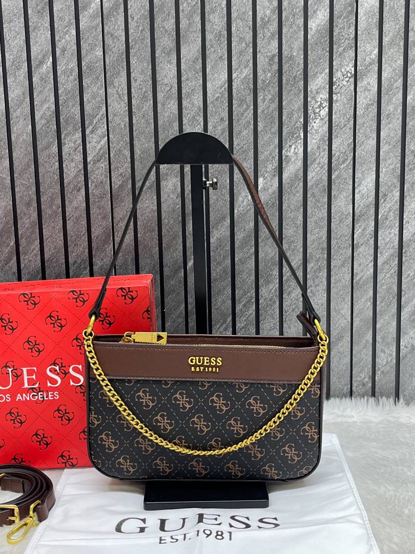 Guess GS6 Katey Brown Shoulder Bag With Original Box & Dust Cover