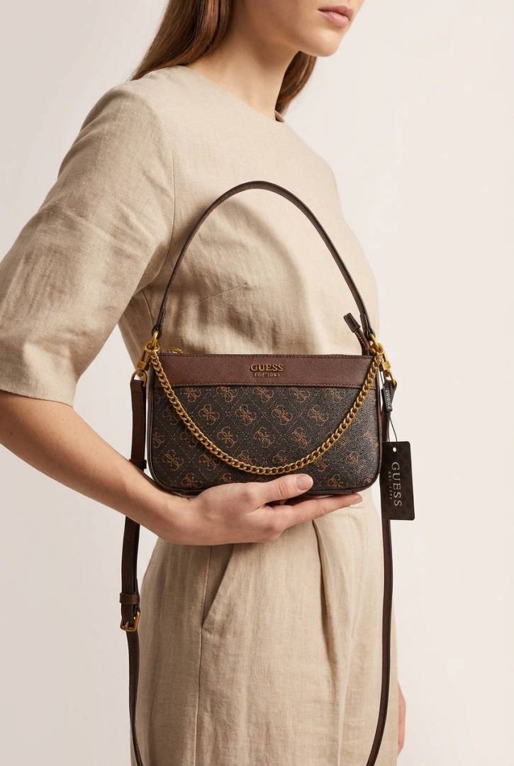 Guess GS6 Katey Brown Shoulder Bag With Original Box & Dust Cover