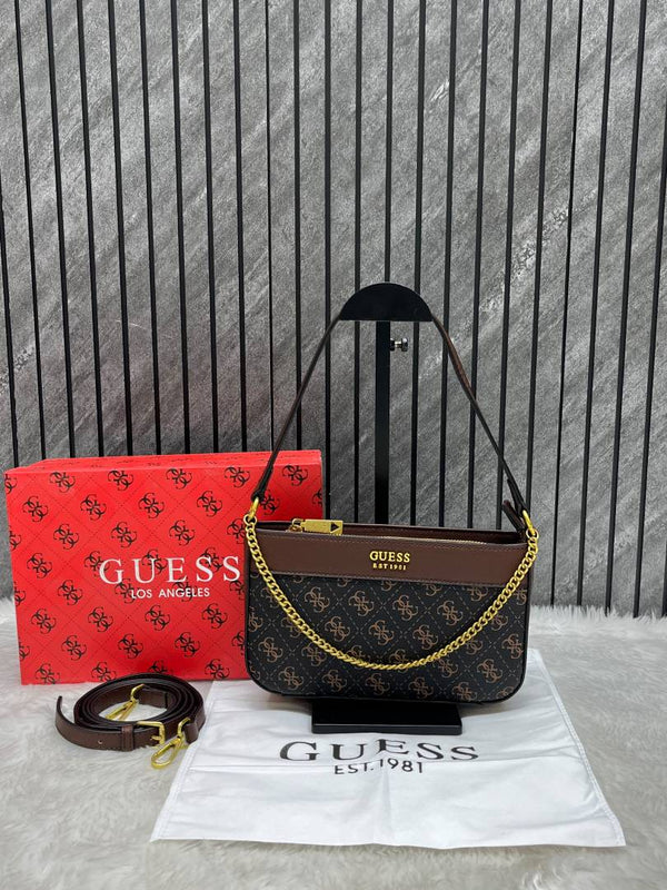 Guess GS6 Katey Brown Shoulder Bag With Original Box & Dust Cover