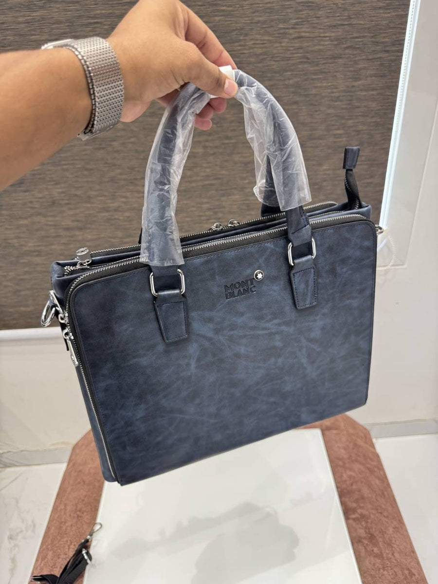 Mont Blanc Premium Laptop Bag X Office Bag M93009-5 Blue