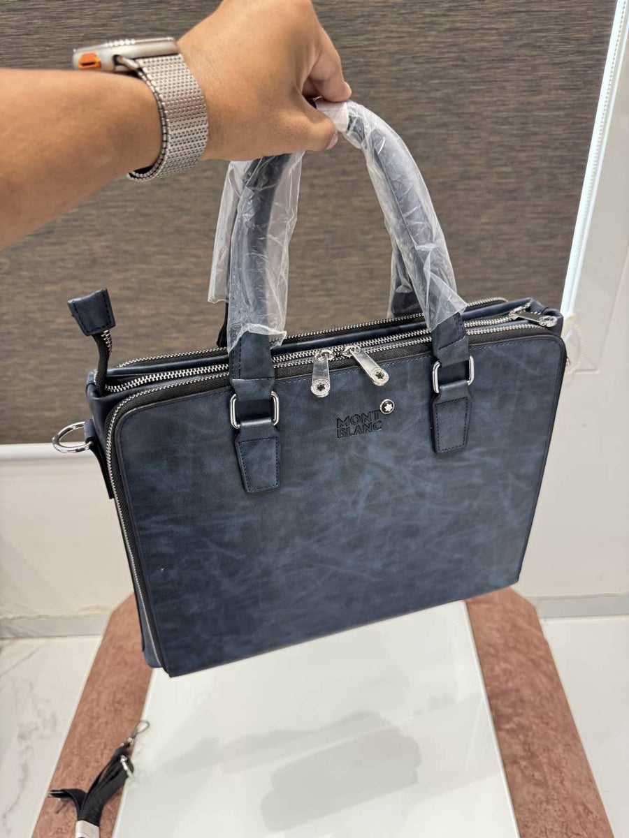 Mont Blanc Premium Laptop Bag X Office Bag M93009-5 Blue