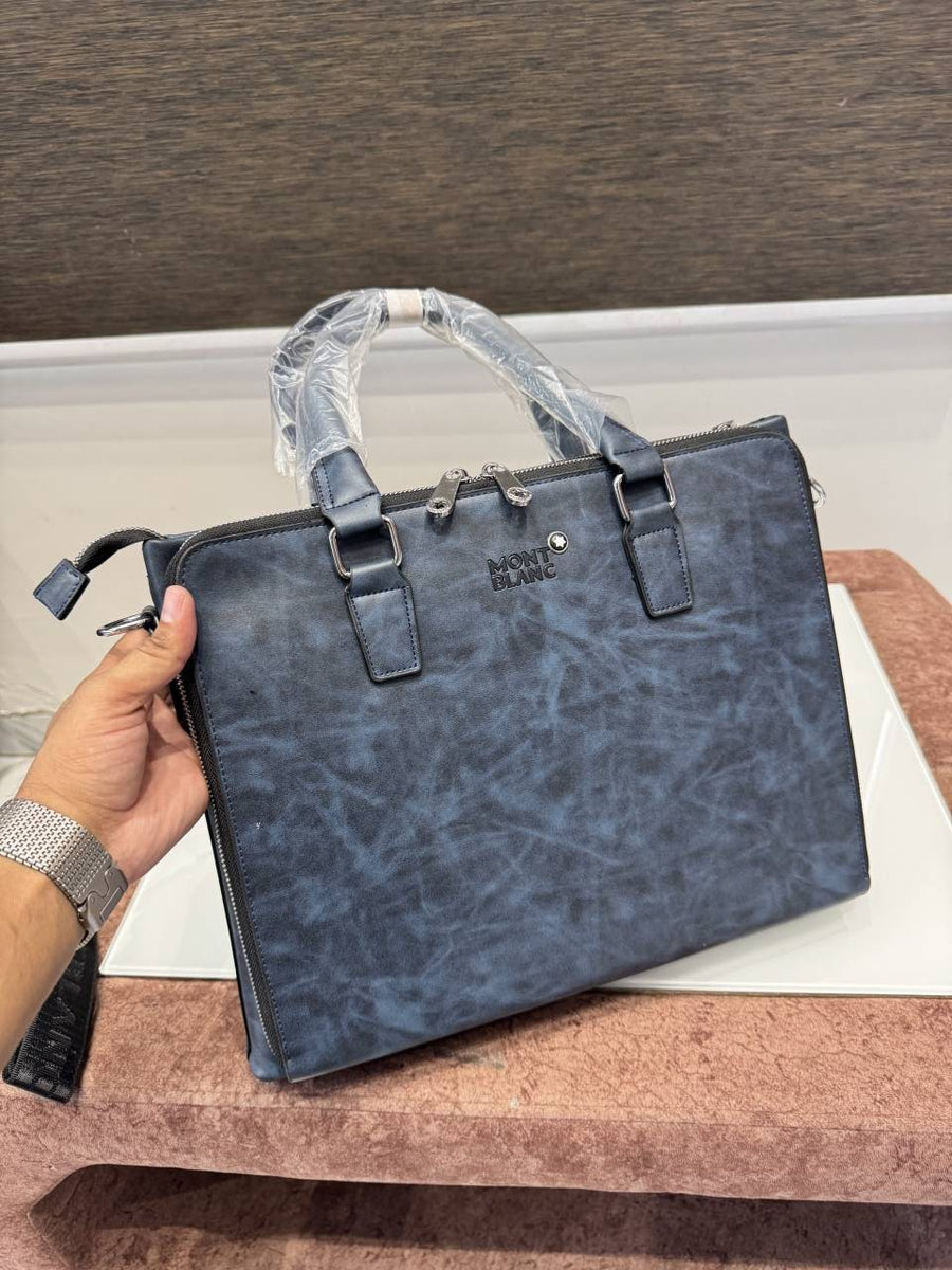 Mont Blanc Premium Laptop Bag X Office Bag M93009-5 Blue