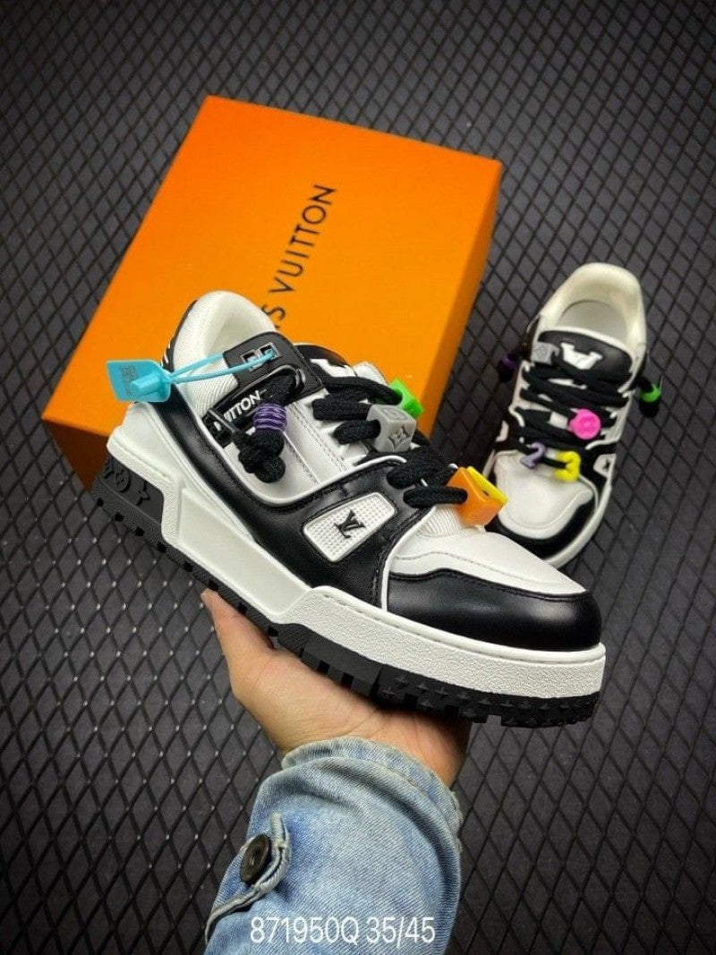 Louis Vuitton maxi trainer black white--SALE