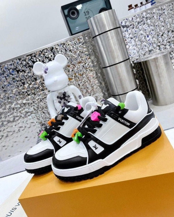 Louis Vuitton maxi trainer black white--SALE