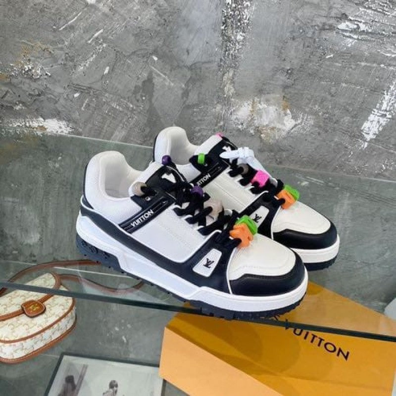 Louis Vuitton maxi trainer black white--SALE
