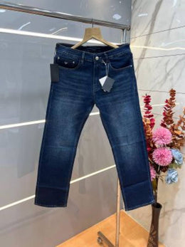 Prada Dark Shade Straight Fit Premium Imported Stretchable Lycra Fabric Denim with Metal Logo 4203