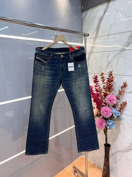 Diessl Dark Green Shade Premium Imported Stretchable Lycra Fabric Boot Cut Denim with Embroidered Design 3039