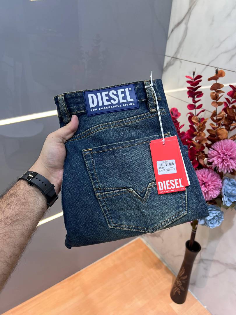 Diessl Dark Green Shade Premium Imported Stretchable Lycra Fabric Boot Cut Denim with Embroidered Design 3039