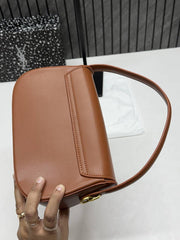 Ysl Voltaire 8868 TanBrown-Gold Shoulder Crossbody Bag With Original Box