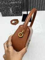 Ysl Voltaire 8868 TanBrown-Gold Shoulder Crossbody Bag With Original Box