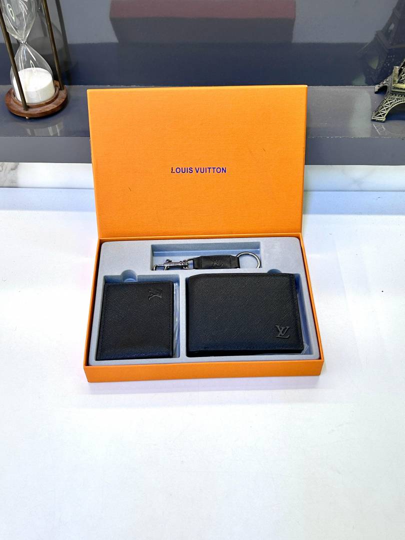 Louis Vuitton 2 Wallet Black Premium Quality Fa 707