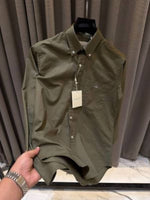 Gant Pocket Logo Full Sleeves Shirt Olive