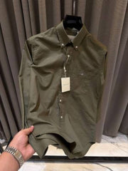 Gant Pocket Logo Full Sleeves Shirt Olive