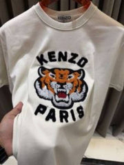 Kenzo Paris Creamish Premium Embossed Print Tshirt