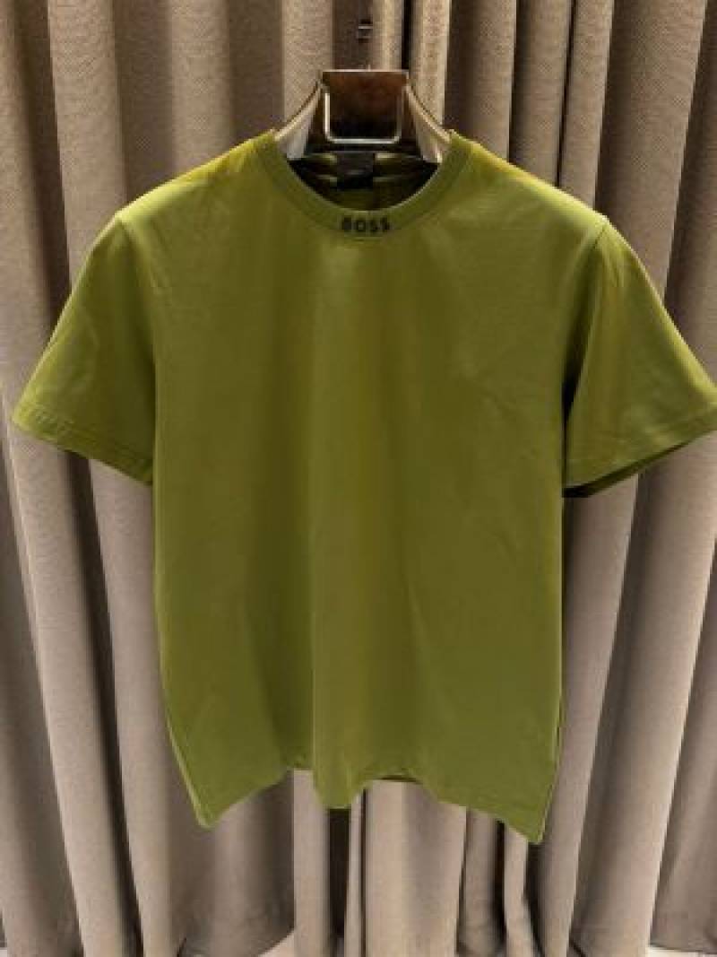 Boss Chinese Collar Round Neck T-shirt Green
