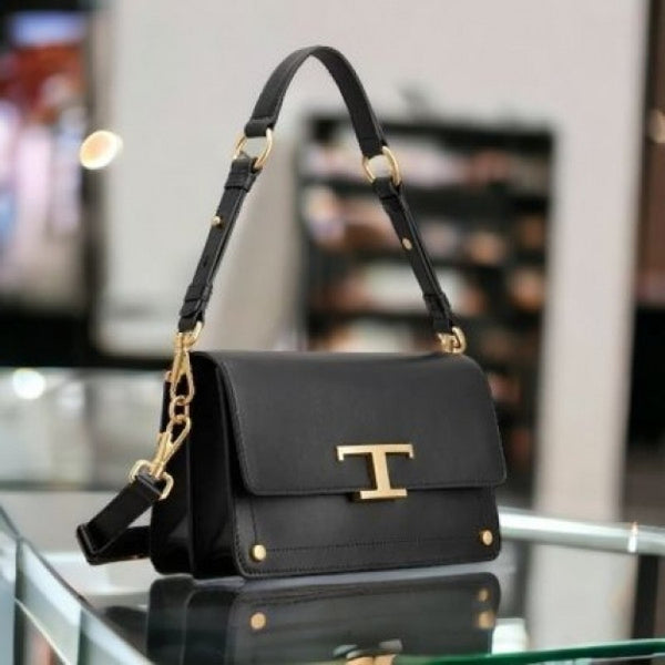 TODD'S T Timeless Shoulder Bag With OG Box & Dust Bag (Black - 659)