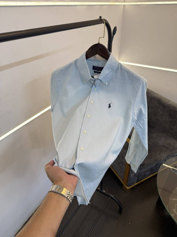 Ralph lauren linen imported shirt sky blue