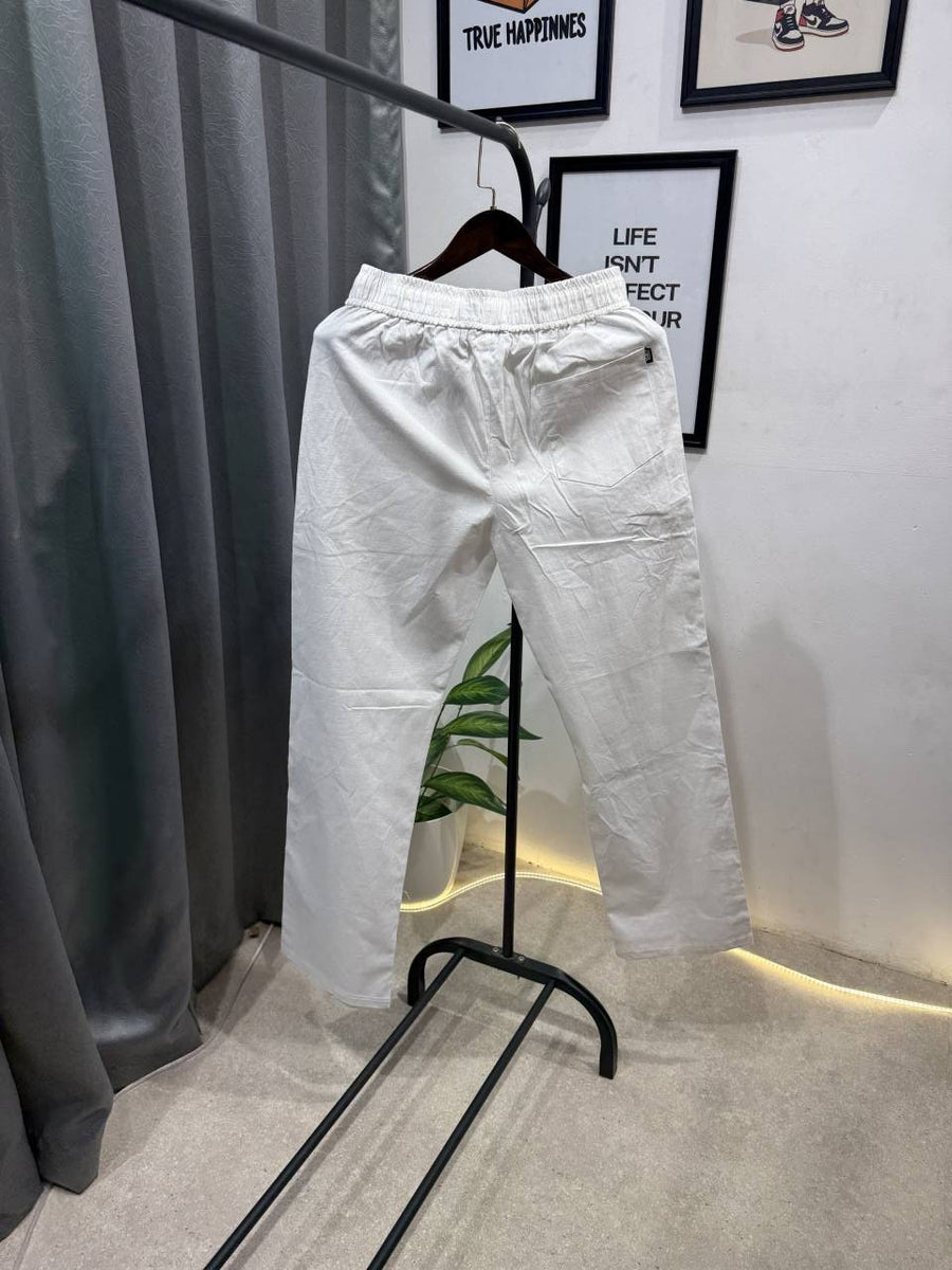 Zarra Summer imported linen trouser white