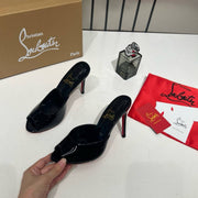 Christiann Louboutiin Me Dolly Mules Patent Leather Black With OG Box & Dust Cover W54 Black