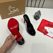 Christiann Louboutiin Me Dolly Mules Patent Leather Black With OG Box & Dust Cover W54 Black