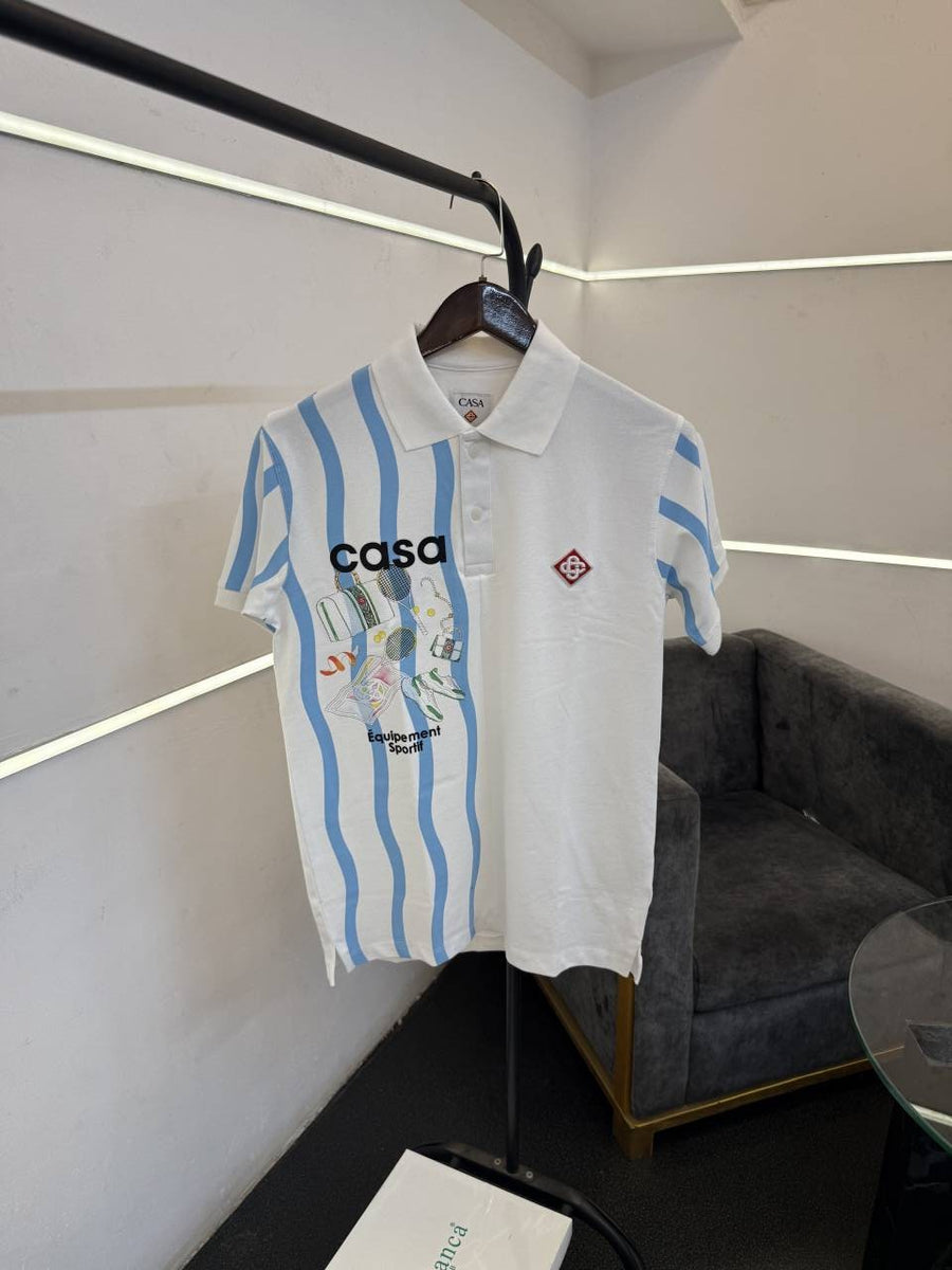 Casablanca turkey imported polo tshirt white with box