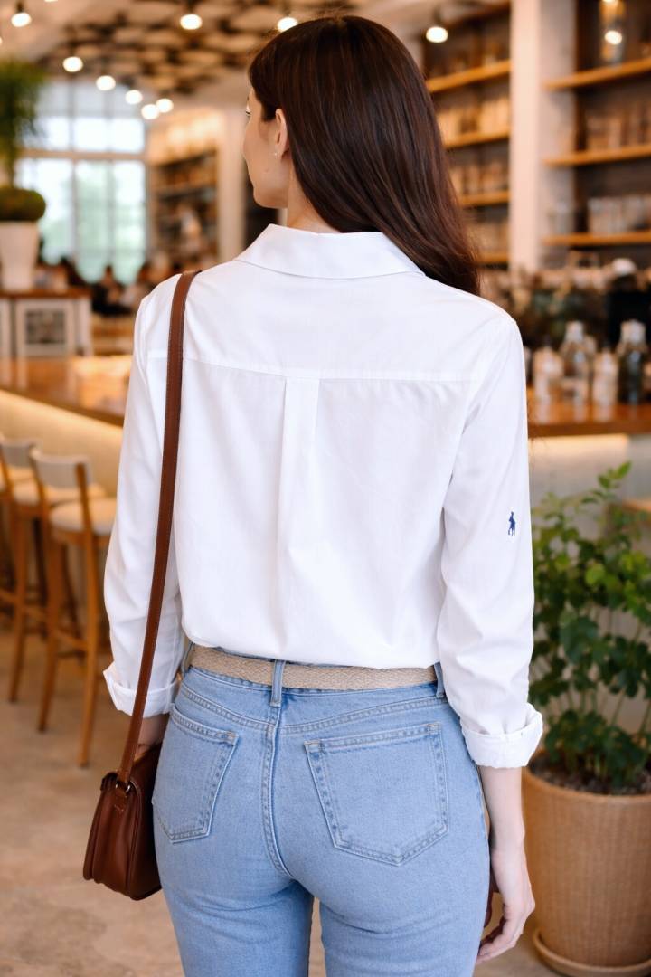 RL POLO LOGO SHIRT WHITE S141-W