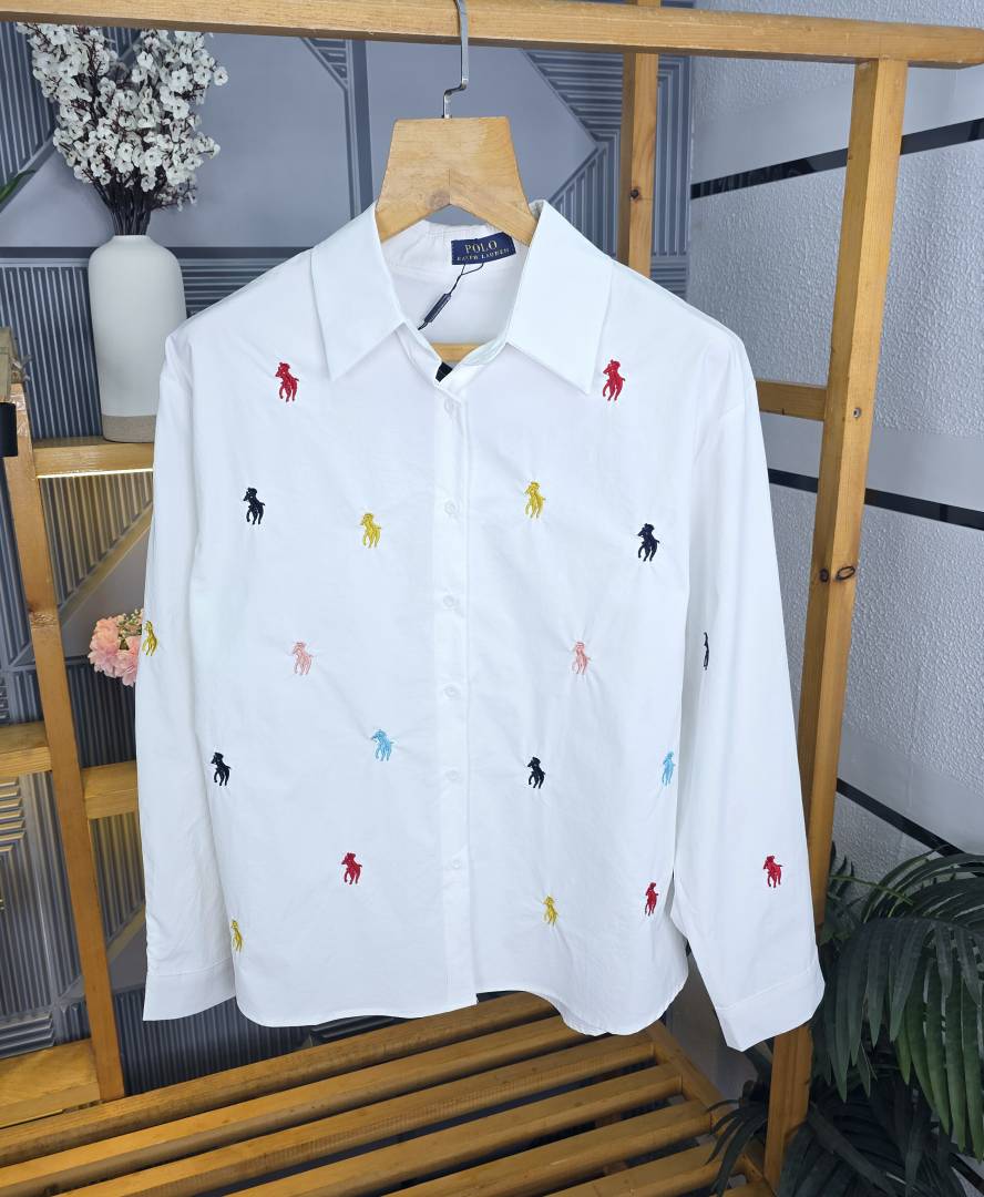 RL POLO LOGO SHIRT WHITE S141-W