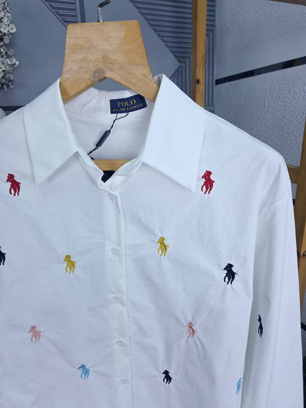 RL POLO LOGO SHIRT WHITE S141-W