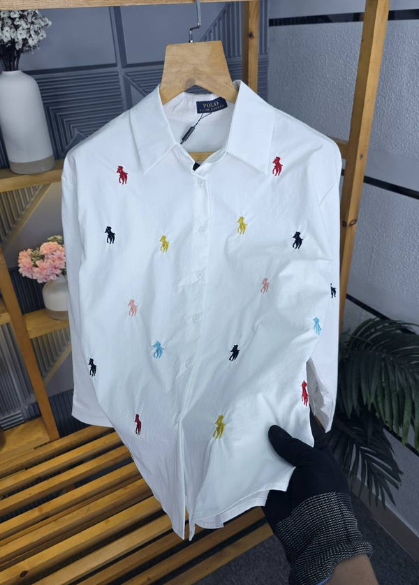 RL POLO LOGO SHIRT WHITE S141-W