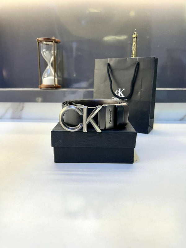 Ck_ Calvin Black Grey Reversible Belt Fa 674