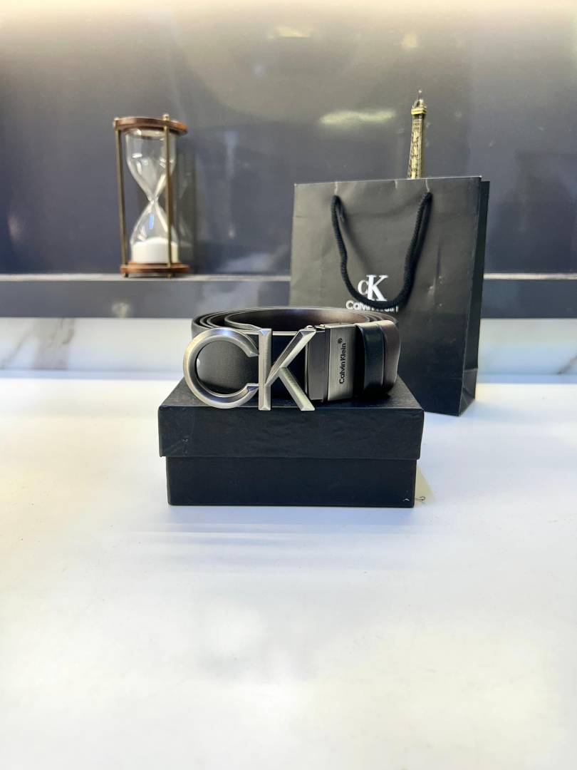Ck_ Calvin Black Grey Reversible Belt Fa 674
