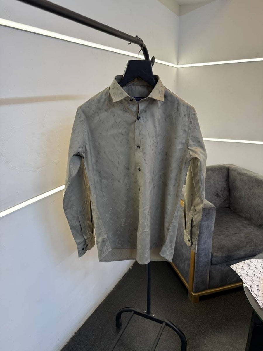 Louis Vuitton laser cut monogram imported box pack shirt beige
