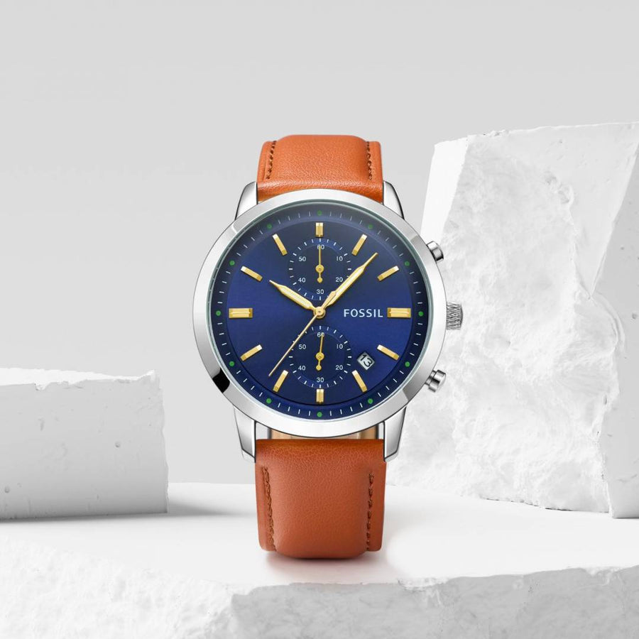 Fossil Townsman Chronograph LightBrown-Silver-Blue