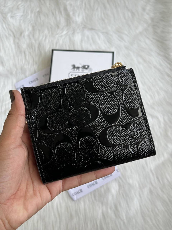 Coach Snap Wallet Black Mini With Original Box dustCover