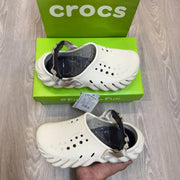 Crocs Echo Super Soft Premium Cement Grey Black Clogs