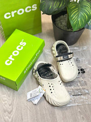 Crocs Echo Super Soft Premium Cement Grey Black Clogs