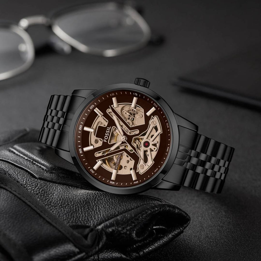 Fossil Tourbilln Automatic Black-Brown
