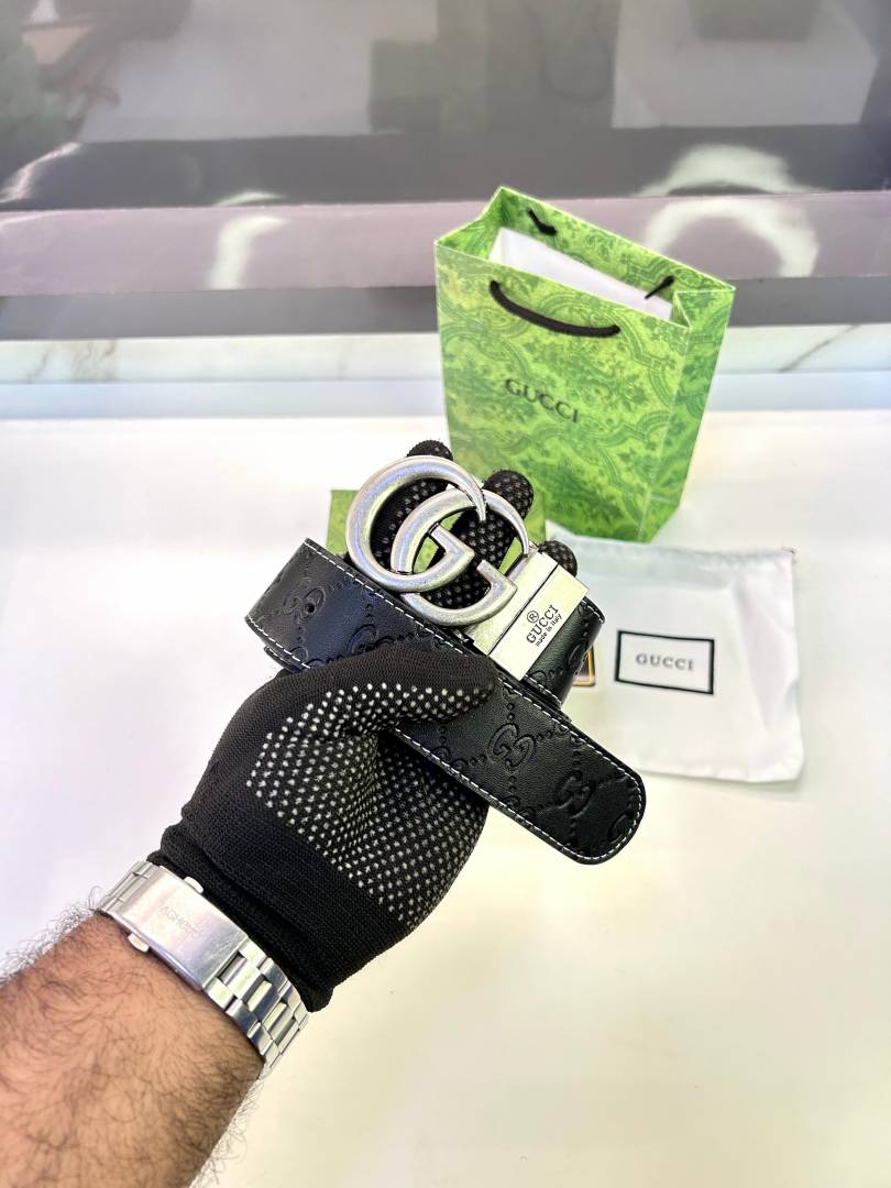 Gucci Black Silver Belt Fa 69