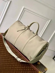 Louis Vuitton_LV Keepall Bandoulire Premium Unisex Duffle Bag With Dust Bag & Accessories (Grey - 1145)