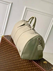 Louis Vuitton_LV Keepall Bandoulire Premium Unisex Duffle Bag With Dust Bag & Accessories (Grey - 1145)