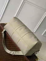 Louis Vuitton_LV Keepall Bandoulire Premium Unisex Duffle Bag With Dust Bag & Accessories (Grey - 1145)