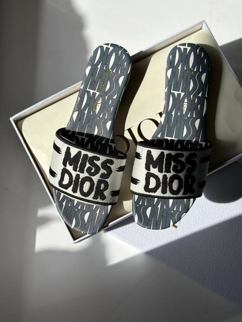 Dior_Miss_Diyor_Deep_Blue_Dway_Flats_For_Woman_With_Original_Box_Dustcover_CarryBag_And_Accessories