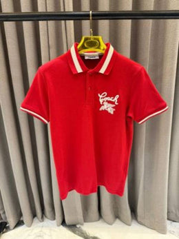 Coach Chest Logo Polo T-shirt Red
