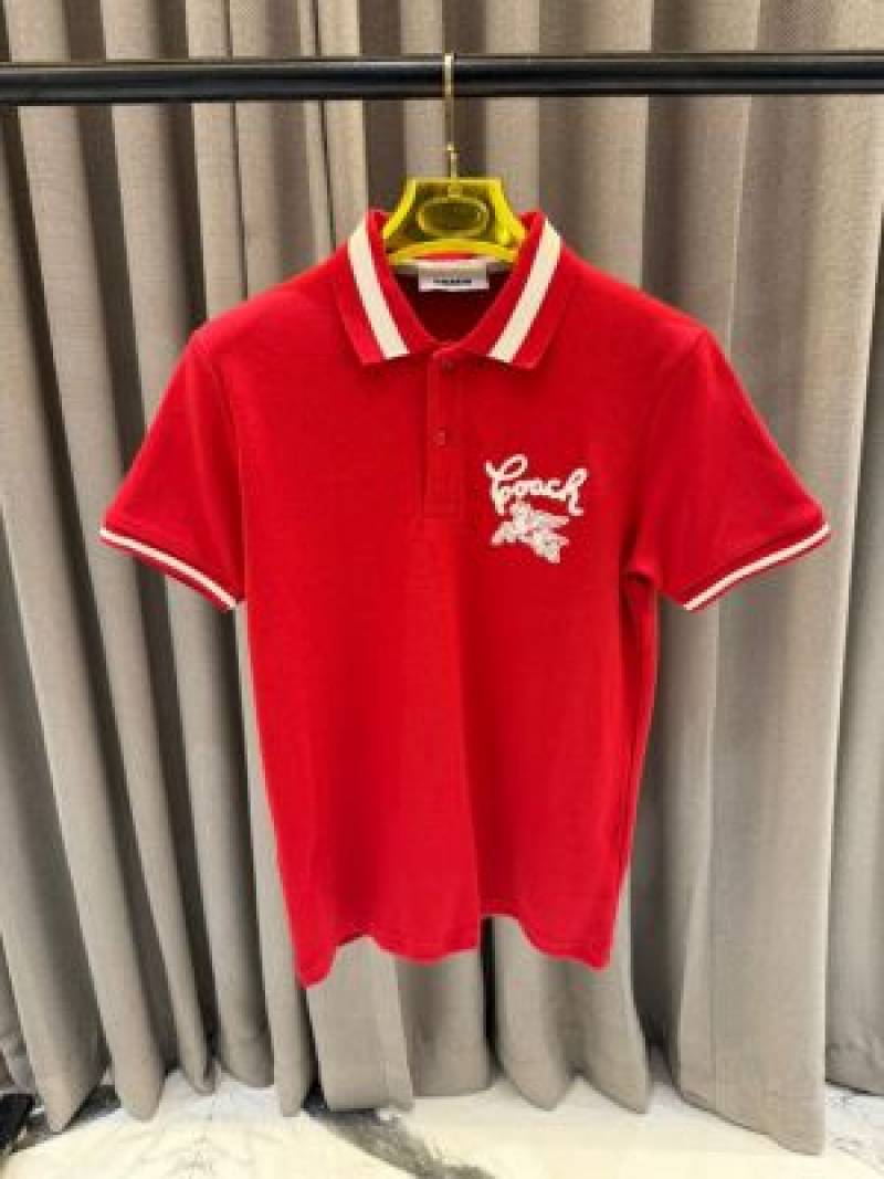 Coach Chest Logo Polo T-shirt Red