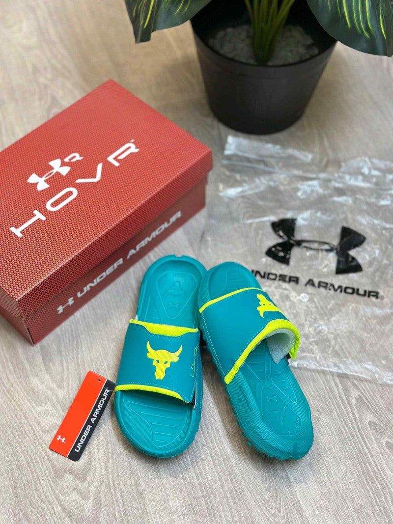 Under Armor Project Rock 3 Green Neon Flip-Flop