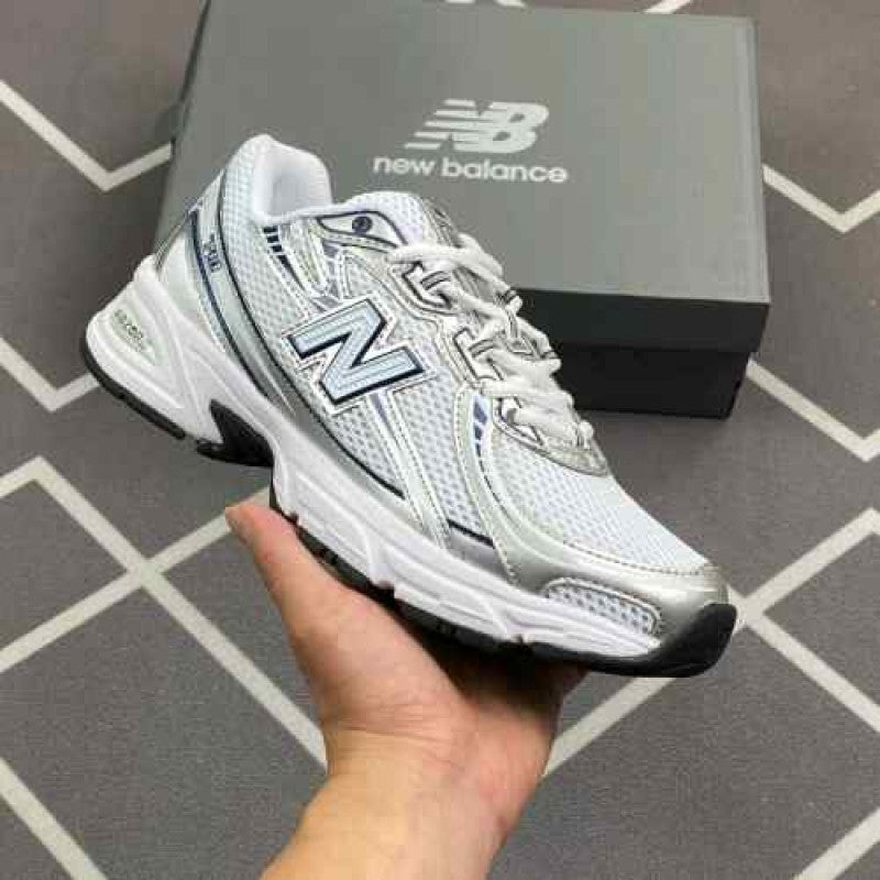 New Balencee Unisex 740 Navy with White and Shadow Grey