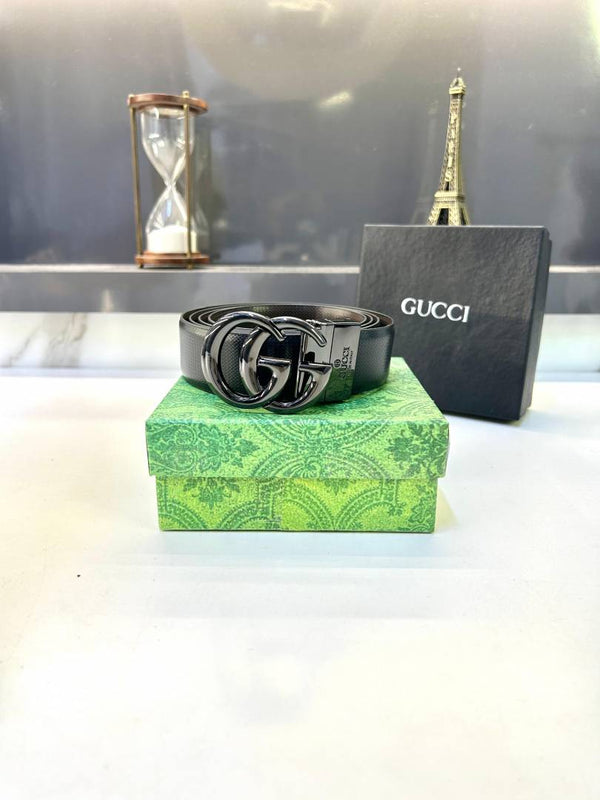 Gucci_Glossy Reversible Belt Black Fa 667